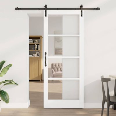 vidaXL Posuvné dvere ORKDAL Biela a čierna 86 x 211 cm