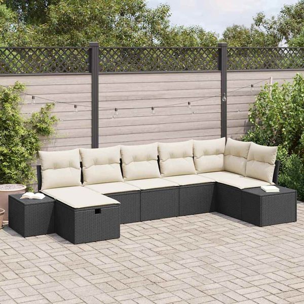 vidaXL Sada pohoviek s vankúšom 8 pcs polyratan