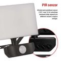 LED reflektor EMOS ZS2922 TAMBO so senzorom pohybu, 20 W, 2000 lm, čierny
