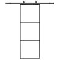 vidaXL Posuvné dvere s kovaním čierne 76x205 cm ESG sklo