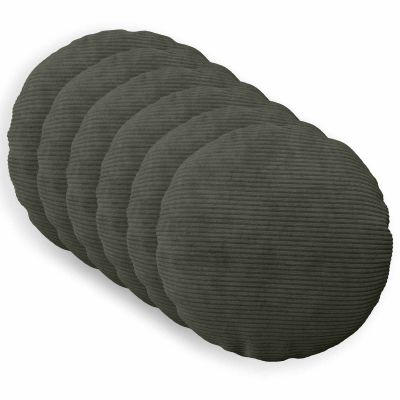 vidaXL Poťah na podložku 6 pcs HEERLEN Antracitová Ø 60 cm manšestr