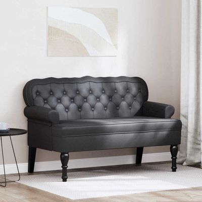 vidaXL Chesterfield lavica Čierna 119,5 x 64,5 x 75 cm Umelá koža