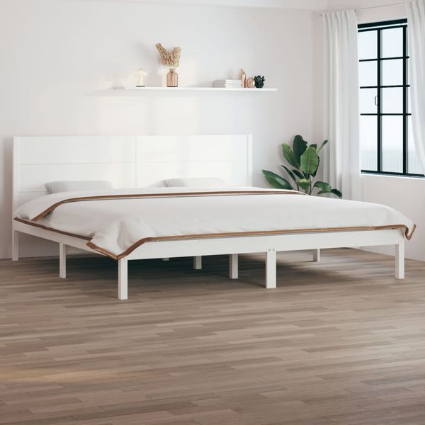 vidaXL Posteľ bez matraca biela 200x200 cm masívna borovica