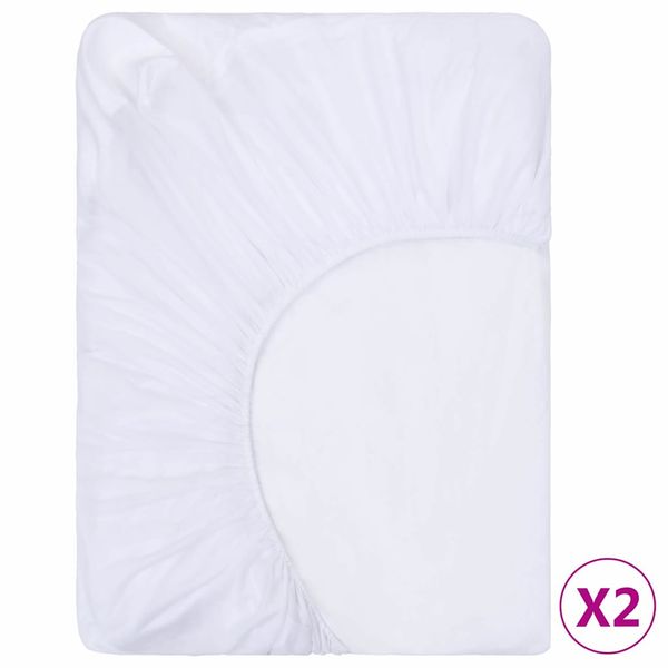 vidaXL Napínacie vodeodolné prestieradlá 2 ks bavlna 160x200 cm biele