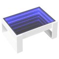 vidaXL Konferenčný stolík s nekonečnými LED biely 70x53x30 cm