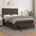 vidaXL Boxspring posteľ s matracom hnedá 140x190 cm umelá koža
