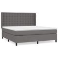 vidaXL Boxspring posteľ s matracom sivá 180x200 cm umelá koža