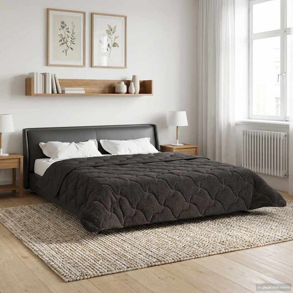 vidaXL Letná prikrývka Antracit 200 x 200 cm Mikrofáza a Teddy fleece