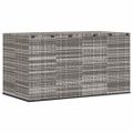 vidaXL Záhradný box na vankúše PE ratan 194x100x103 cm sivý