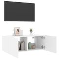 vidaXL TV nástenná skrinka s LED svetlami biela 80x35x31 cm