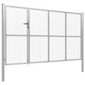 vidaXL Záhradná brána oceľová 350x200 cm strieborná