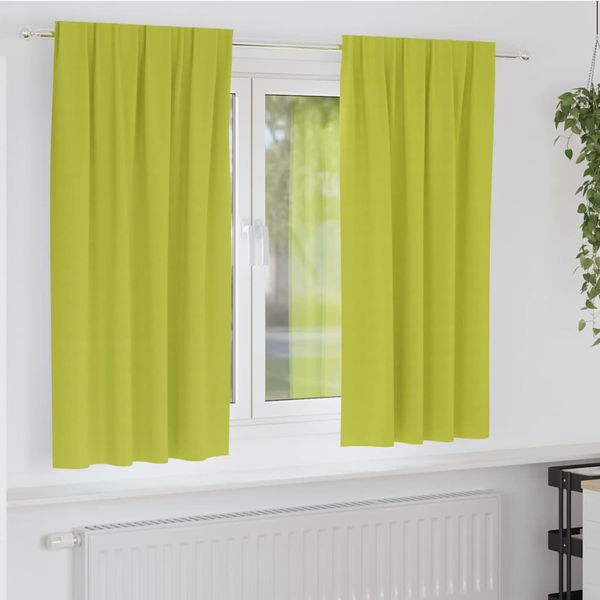 vidaXL Záclony na zatemnenie s krúžkami 2 pcs Zelená 175 x 140 cm