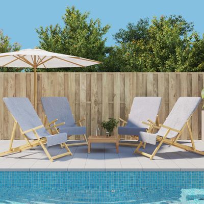 vidaXL Plážové uteráky 4 ks sivé 60x135 cm látka 400 GSM