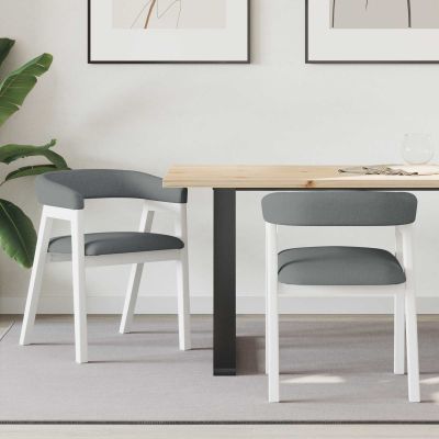 vidaXL Jedálenské stoličky 2 pcs Biela 54 x 57 x 73 cm
