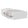 vidaXL Posteľný rám so zásuvkami biely 90x200 cm kompozitné drevo