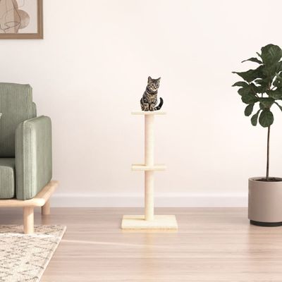 vidaXL Škrabadlo pre mačky so sisalovými stĺpikmi krémové 73 cm