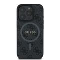 Puzdro Guess pre iPhone 16 Pro 6,3" GUHMP16LG4GFRK čierne tvrdé puzdro 4G Ring Classic Logo MagSafe