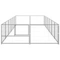 vidaXL Koterec pre psov strieborný 12 m² oceľ