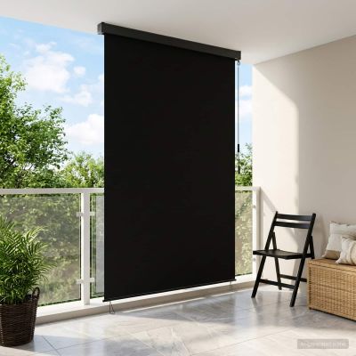 vidaXL Roleta Čierna 100 x 250 cm Textil a hliník