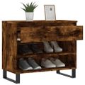 vidaXL Botník dymový dub 70x36x60 cm spracované drevo