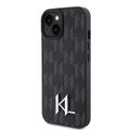 Puzdro Karl Lagerfeld pre iPhone 15 6,1" KLHCP15SPKLPKLK čierna HC Hot Stamp Monogram KL kovové logo