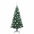 vidaXL Umelý predsvietený vianočný stromček Zelená 120 cm PVC a kov