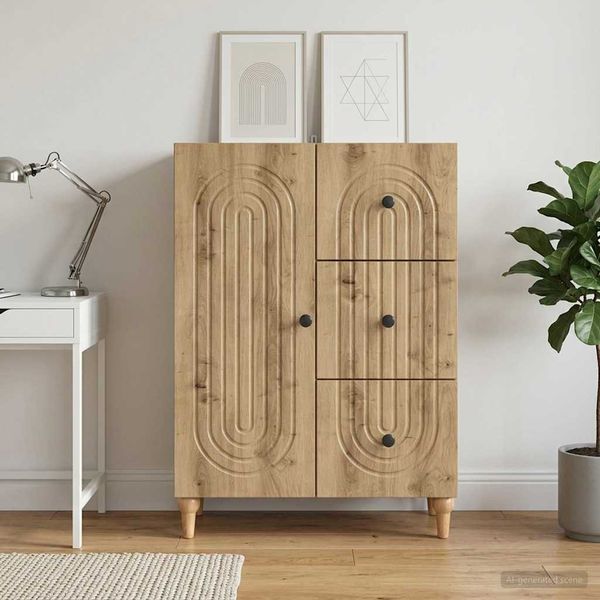 vidaXL Servírovacia skriňa so zásuvkou Dub artisan 66 x 34,5 x 90 cm