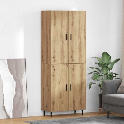 vidaXL Highboard 2 ks Remeselný dub 69,5 x 34 x 180 cm