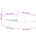 vidaXL Posteľný rám bez matraca dymový dub 100x200 cm kompozitné drevo