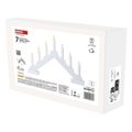 LED svietnik drevený biely, 29 cm, 2x AA, vnútorný, teplá biela, časovač