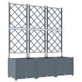 vidaXL Záhradný kvetináč 3 ks Svetlosivá 120 x 40 x 143 cm PP
