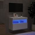 vidaXL TV nástenná skrinka s LED svetlami biela 60x30x40 cm
