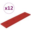 vidaXL Nástenné panely 12 ks vínovočervené 60x15 cm umelá koža 1,08 m²