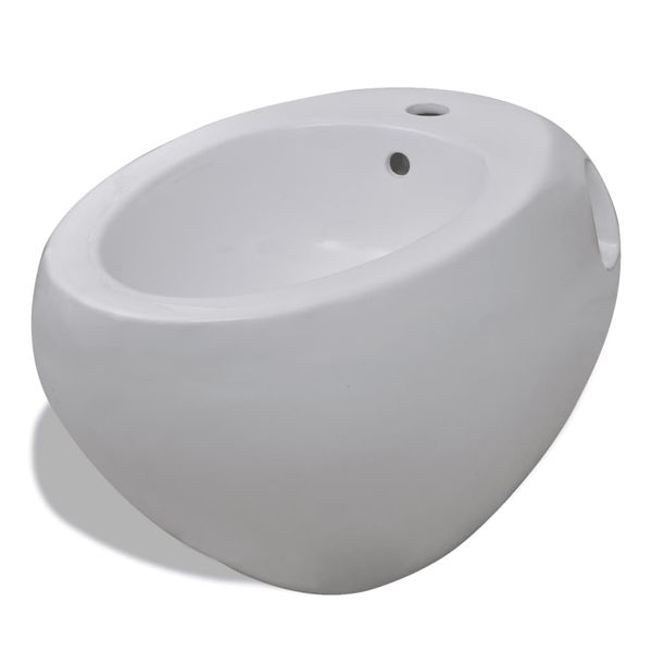 Biely keramický závesný bidet