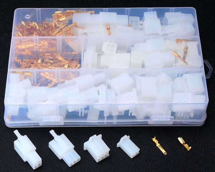 Sada konektorů faston 2,8mm, 2-3-4-6 pinů - 380ks