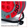 Prodlužovací kabel EMOS P19450P na bubne 50 m / 4 zásuvky / červený / PVC / 230 V / 1,5 mm2