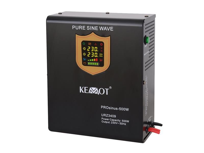 Zdroj záložný KEMOT PROsinus-800 12V 230V 800VA 500W Black  nástenný