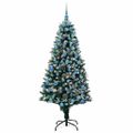 vidaXL Umelý vianočný stromček Zelená 180 cm PVC a Oceľ a Plast