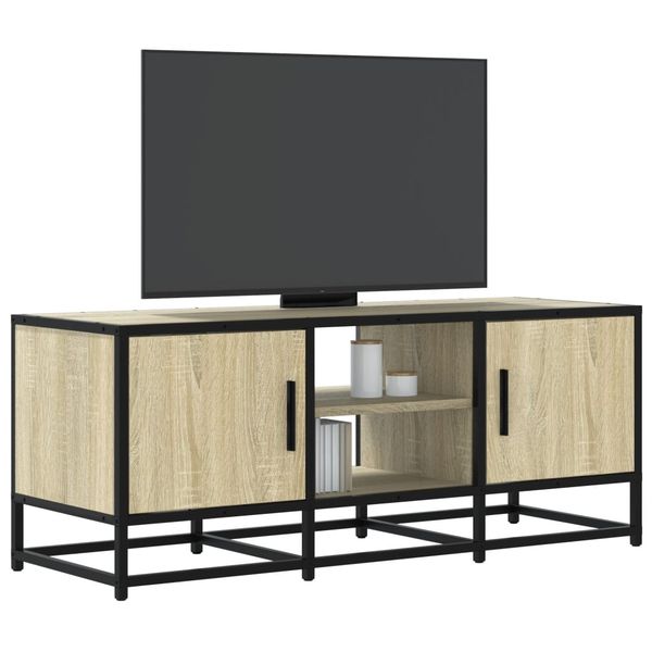 vidaXL TV skrinka dub sonoma 100x35x41 cm kompozitné drevo a kov