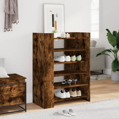 vidaXL Botník dymový dub 74,5x37,5x100 cm kompozitné drevo