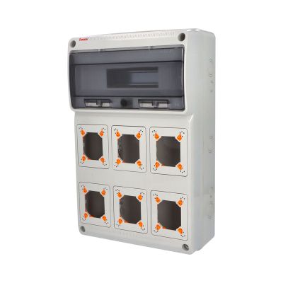 Skriňa 3962 AcquaCOMBI IP65, 6 otvorov, 16 modulov, 500x330x155mm