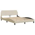vidaXL Rám postele bez matraca Hvar krémová 120x200 cm látka