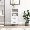 vidaXL Komoda biela 34,5x34x90 cm spracované drevo
