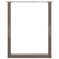 vidaXL Nohy k jedálenskému stolu v tvare U, 2 ks, prírodná oceľ, 60 x (72-73) cm, oceľ