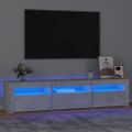 vidaXL TV skrinka s LED svetlami betónová sivá 180x35x40 cm