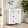 vidaXL Zásuvkový kabinet Biela 66 x 34,5 x 90 cm Kompozitné drevo