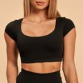 Dámske tričko Cropped Sense Black - BeastPink, veľkosť XL, veľkosť oblečenia XL