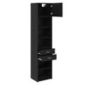 vidaXL Highboard Čierny dub 50 x 42,5 x 225 cm Kompozitné drevo
