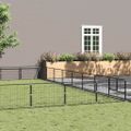 vidaXL Koterec pre psov strieborný 64 m² oceľ
