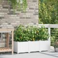 vidaXL Záhradný kvetináč 3 ks Biela 120 x 40 x 37,5 cm PP